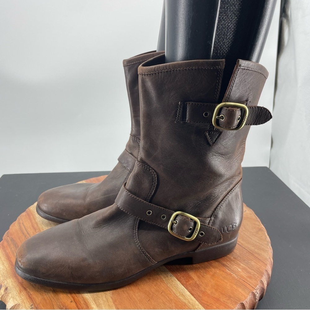 UGG Australia Frances 1005672 Brown Leather Boots Size 8